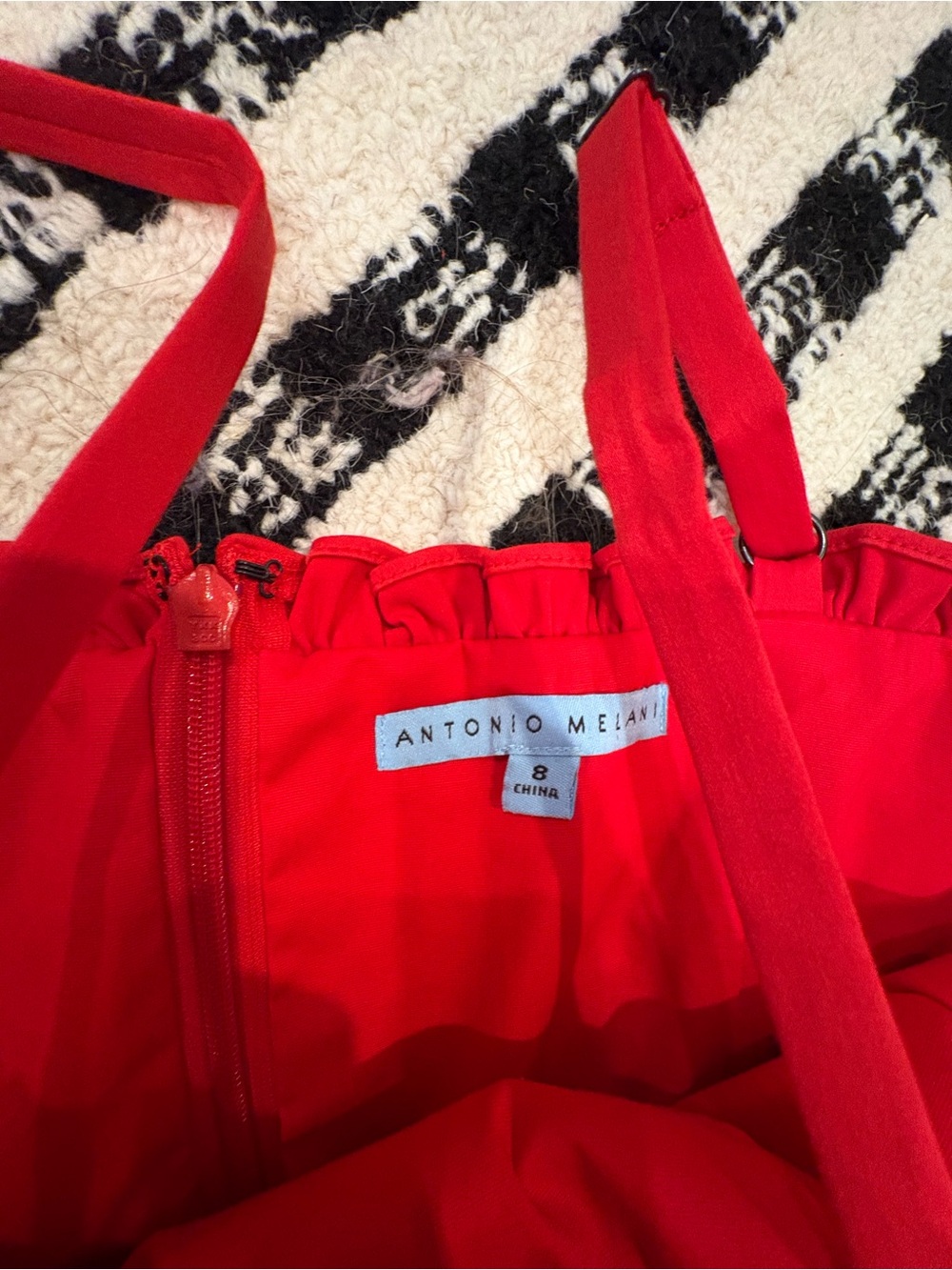 ANTONIO MELANI Red Smocked Sundress with Spaghetti Straps - Picture 3 of 3